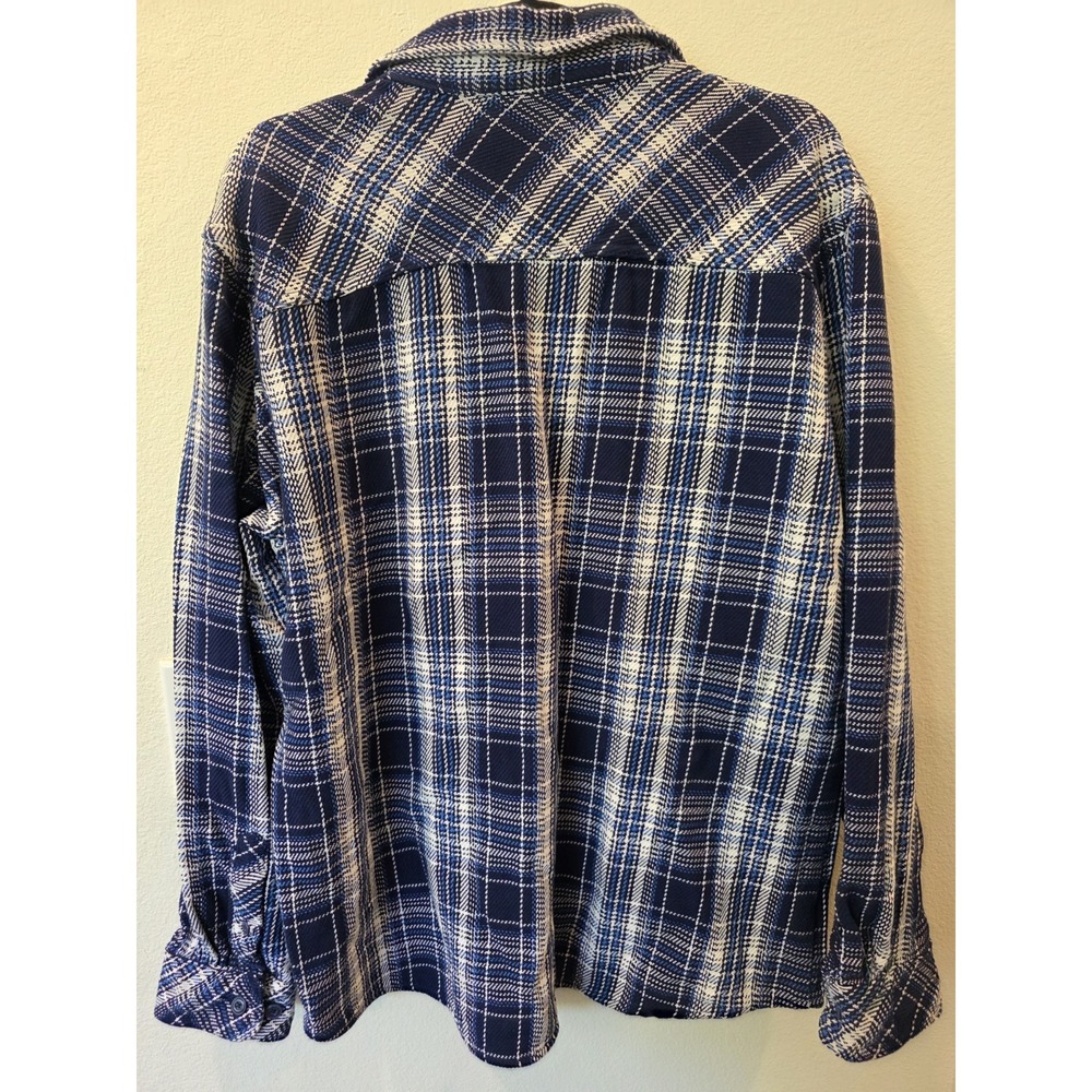 Pacific Trail Men's Button Up Shirt Plaid Sz L Blue White Thick Quality Gorpcore - Picture 5 of 5